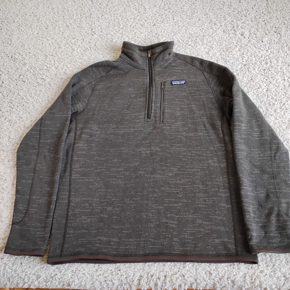 Patagonia Better Sweater Mens Medium Brown 1/4 Zip Fleece Pullover Hiking Lined